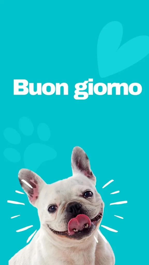 Cane che dice buongiorno