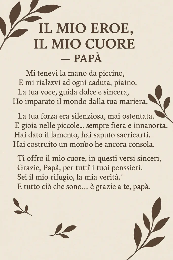 Poesia per la festa del papà